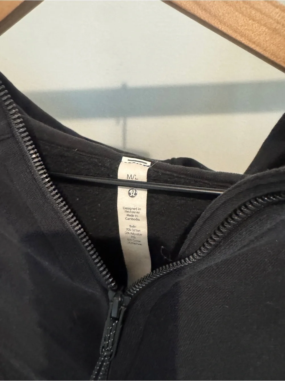 lululemon athletica cropped oversized scuba Black Full-Zip Hoodie